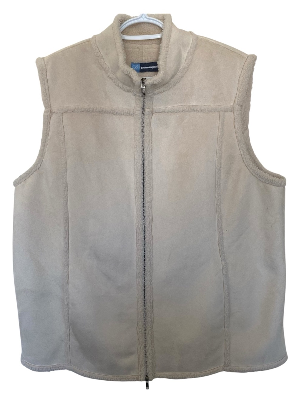 Penningtons Cream Shearling-Look Zip Vest